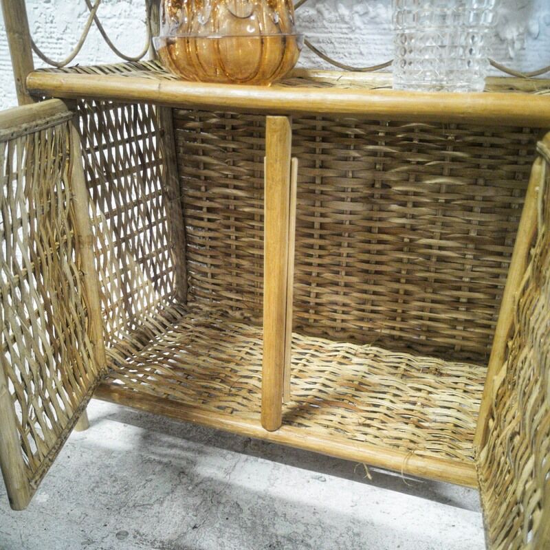 Vintage rattan shelf
