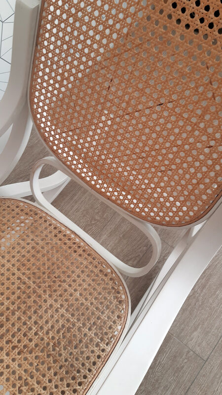 Rocking-chair "vintage" white and canning.