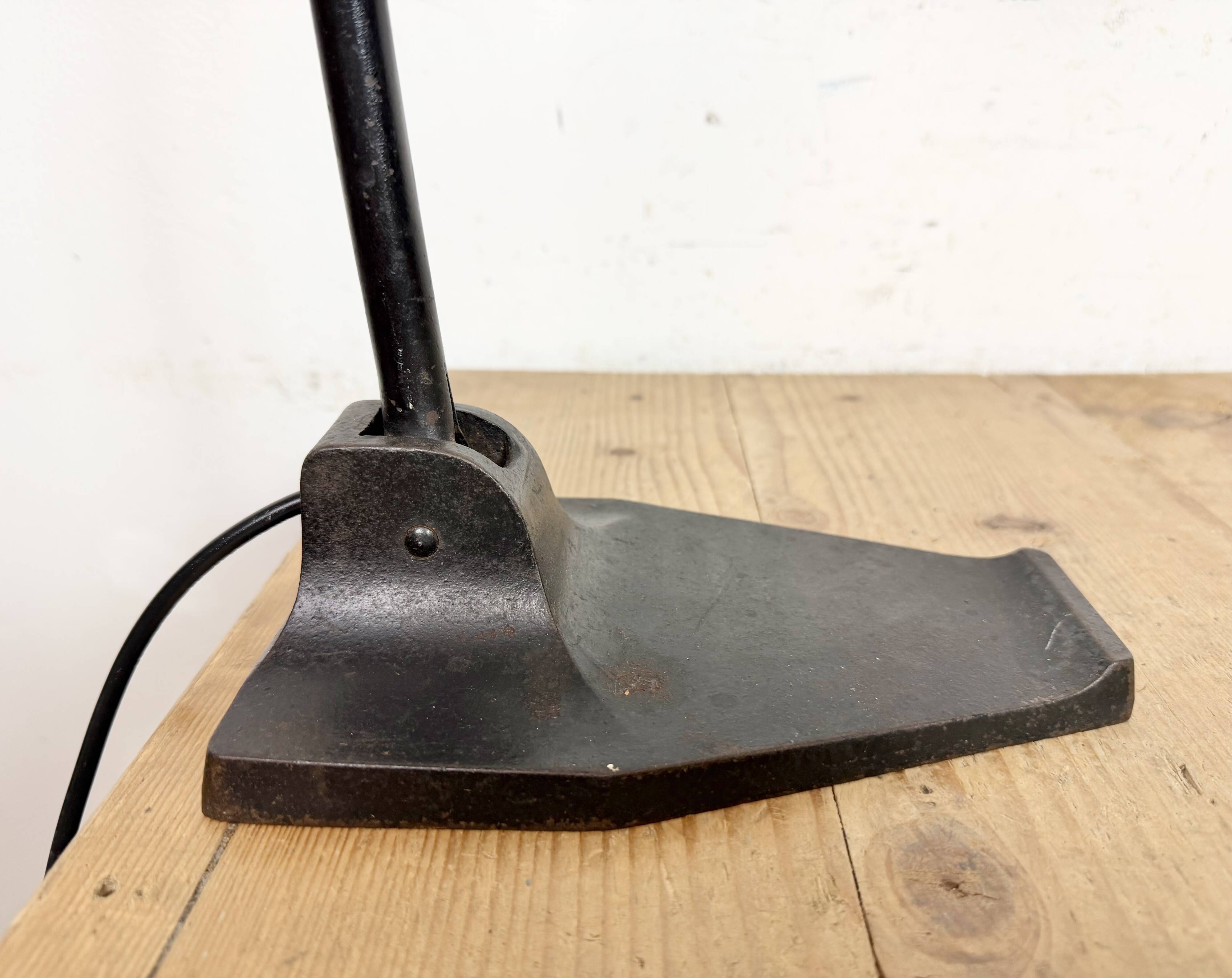 Vintage German Bauhaus Petrol Enamel Table Lamp from Schaco, 1930s