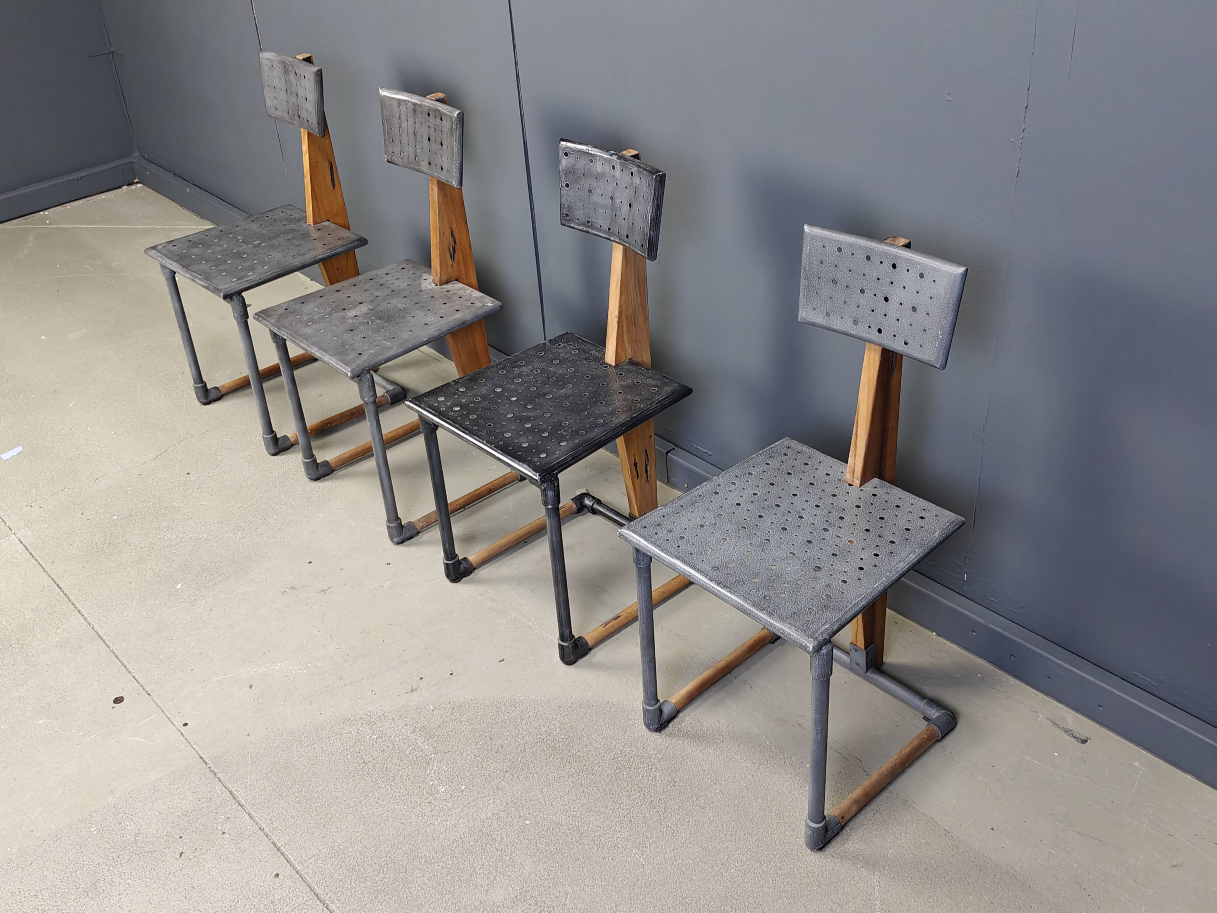 Vintage industrial chairs, 1970s - set of 4