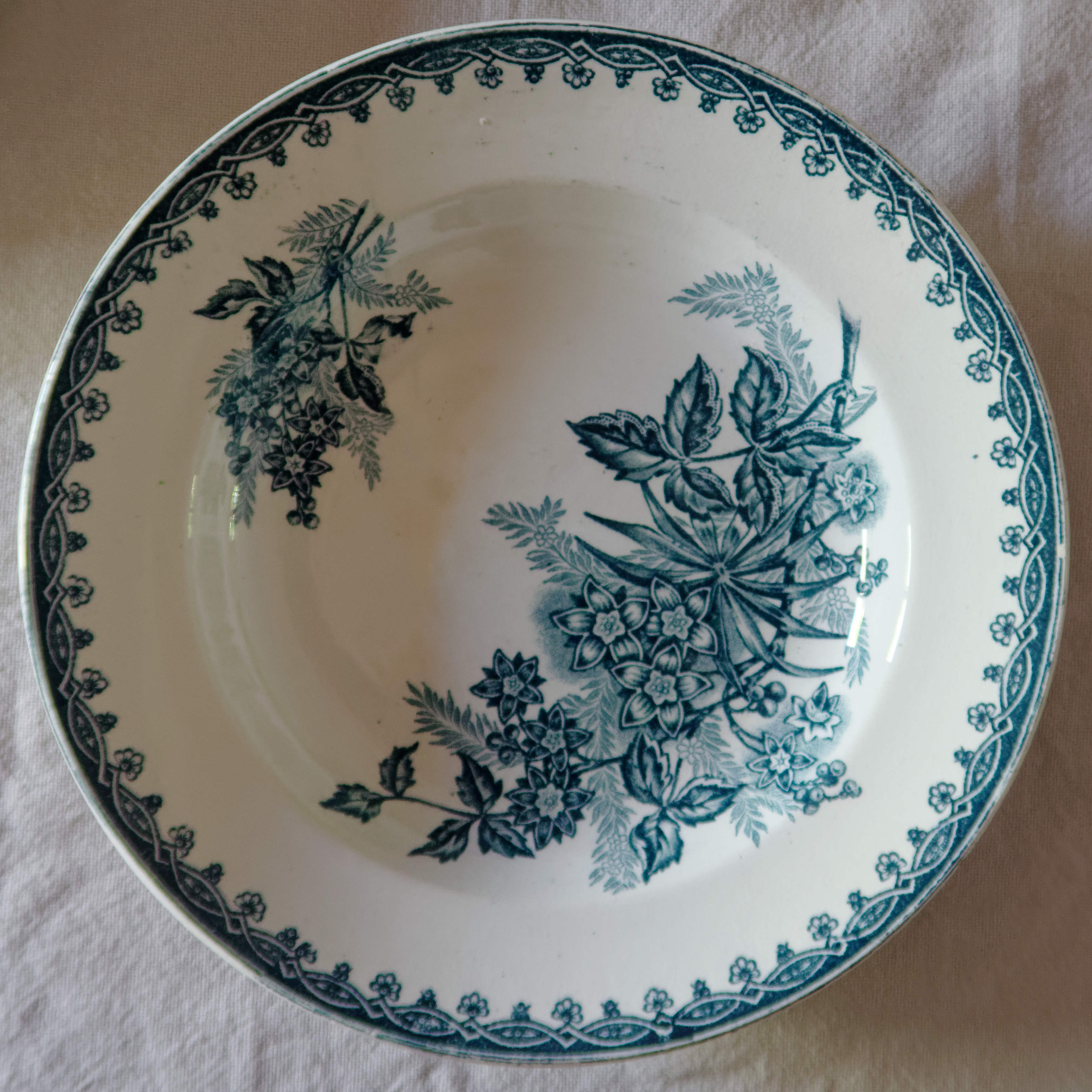 Lot 6 hollow plates old iron earth St Amand model Margot