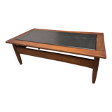 Vintage oak and slate coffee table