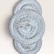 Set of three round wall/ceiling lights in moulded glass.
