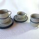 Tasses à café en céramique vernissées bleues