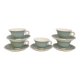 Set of 5 cups and vintage saucers