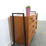 Teak schoenenkast met zwart metalen poten, nr. 2