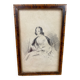Portrait 19th young woman romantic marquetry frame