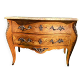 Louis XV marquetry commode with marble top - Very beautiful antique piece