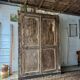 The antique patinated wardrobe