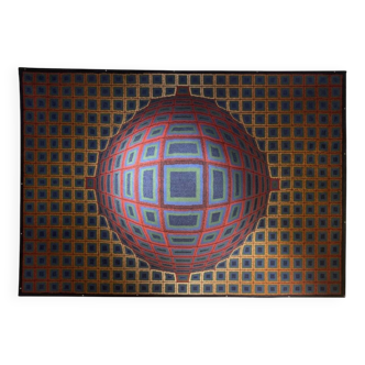Tapis Op-Art "Vega" dans le goût de Vasarely, années 1970