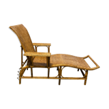 Wicker rattan chaise longue