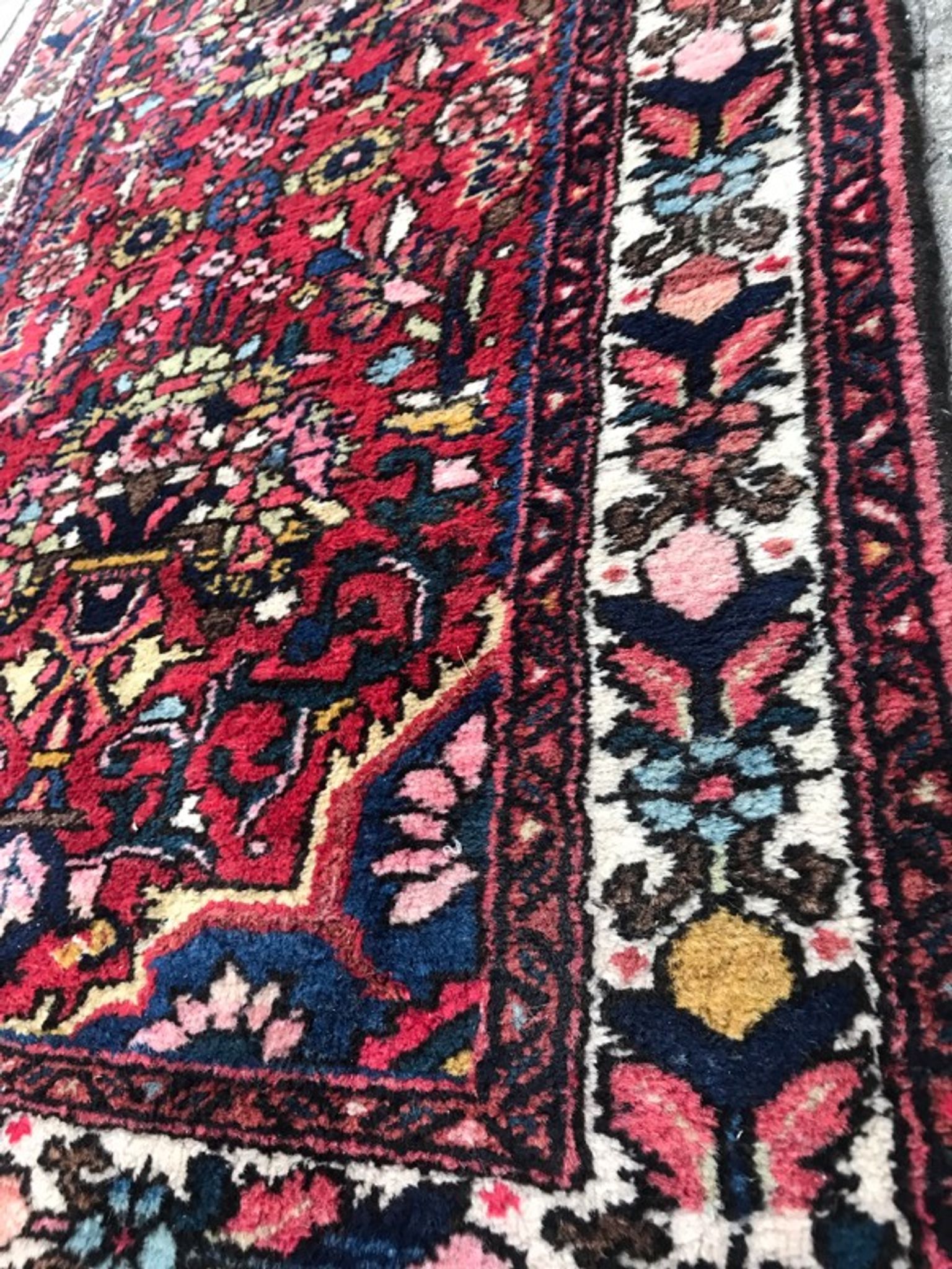 Vintage handmade persian hamadan rug