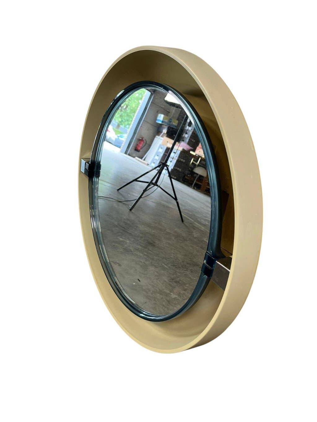 Vintage round mirror allibert with lighting