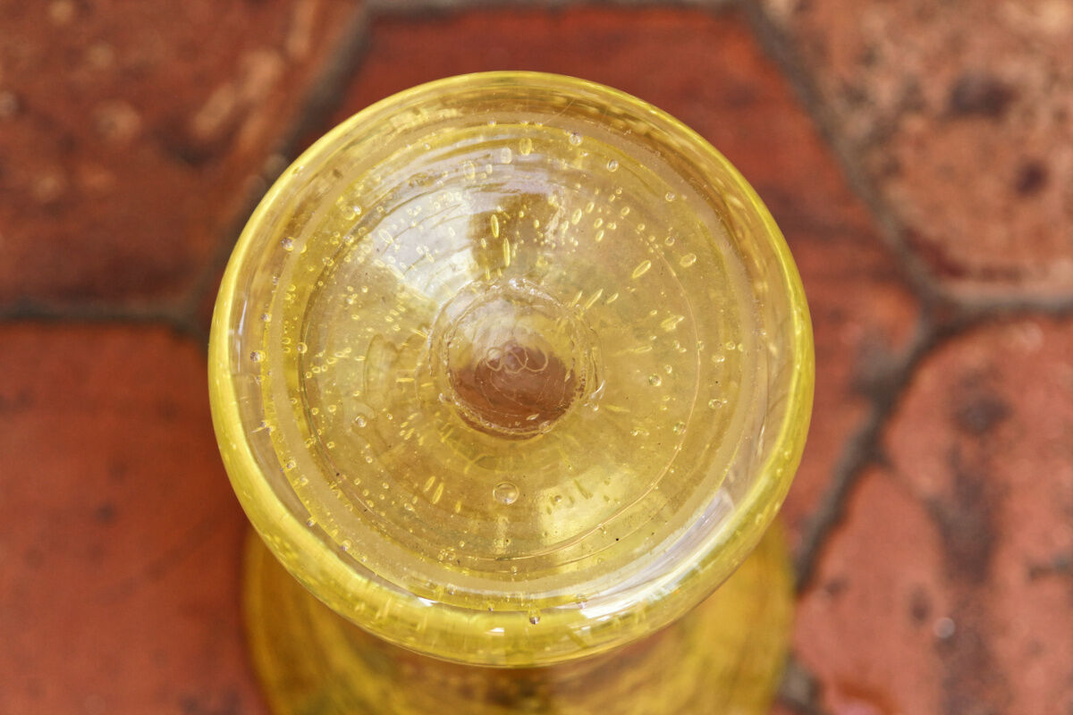Blown glass vase, bubbled
