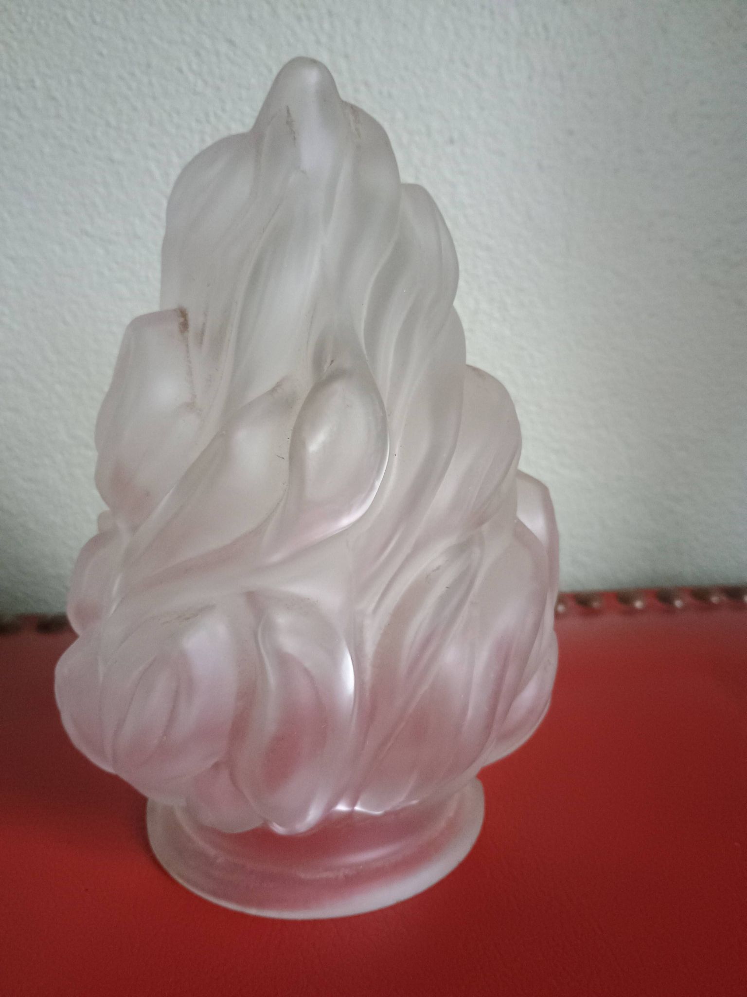 Old flame tulip frosted glass - Torch 17cm