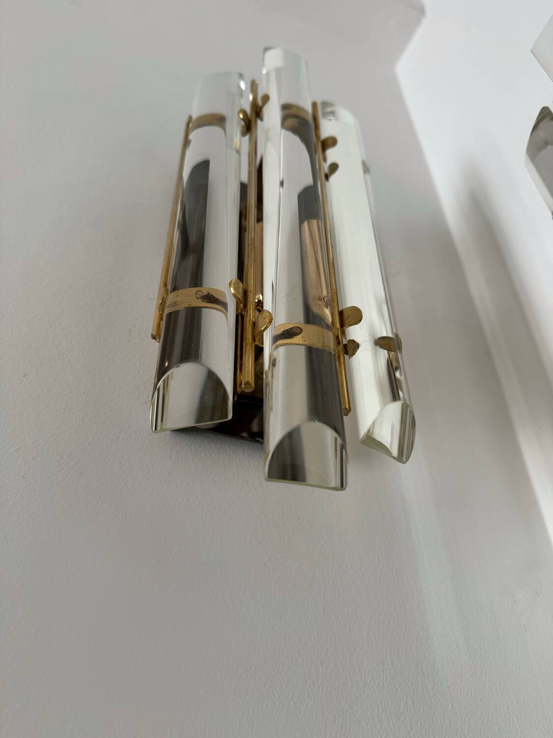 Crystal baguette wall lights from the 80s