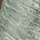 Blue-tinted glass lamp and wire.