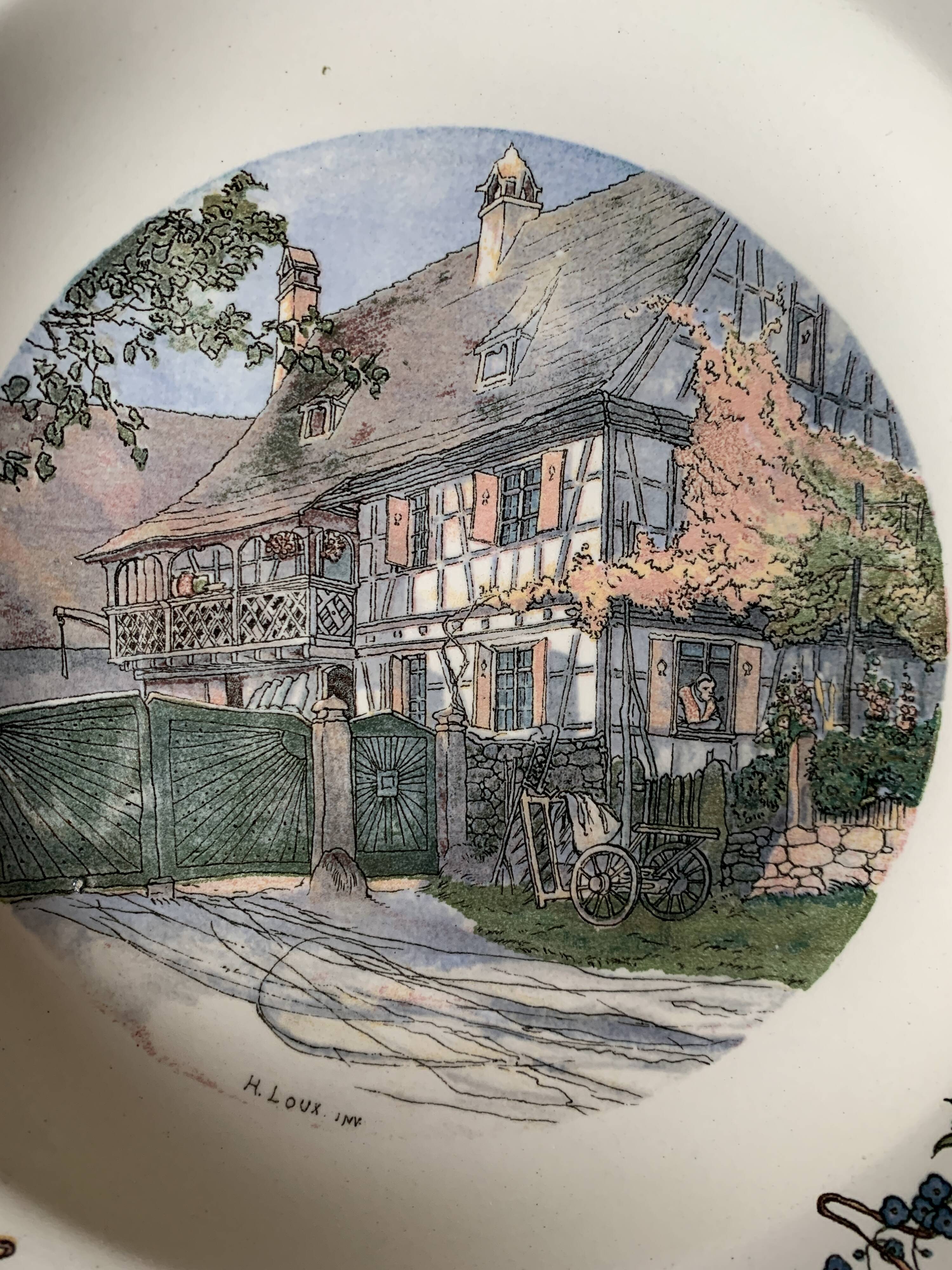 Obernai plate by henri loux sarreguemines earthenware factory