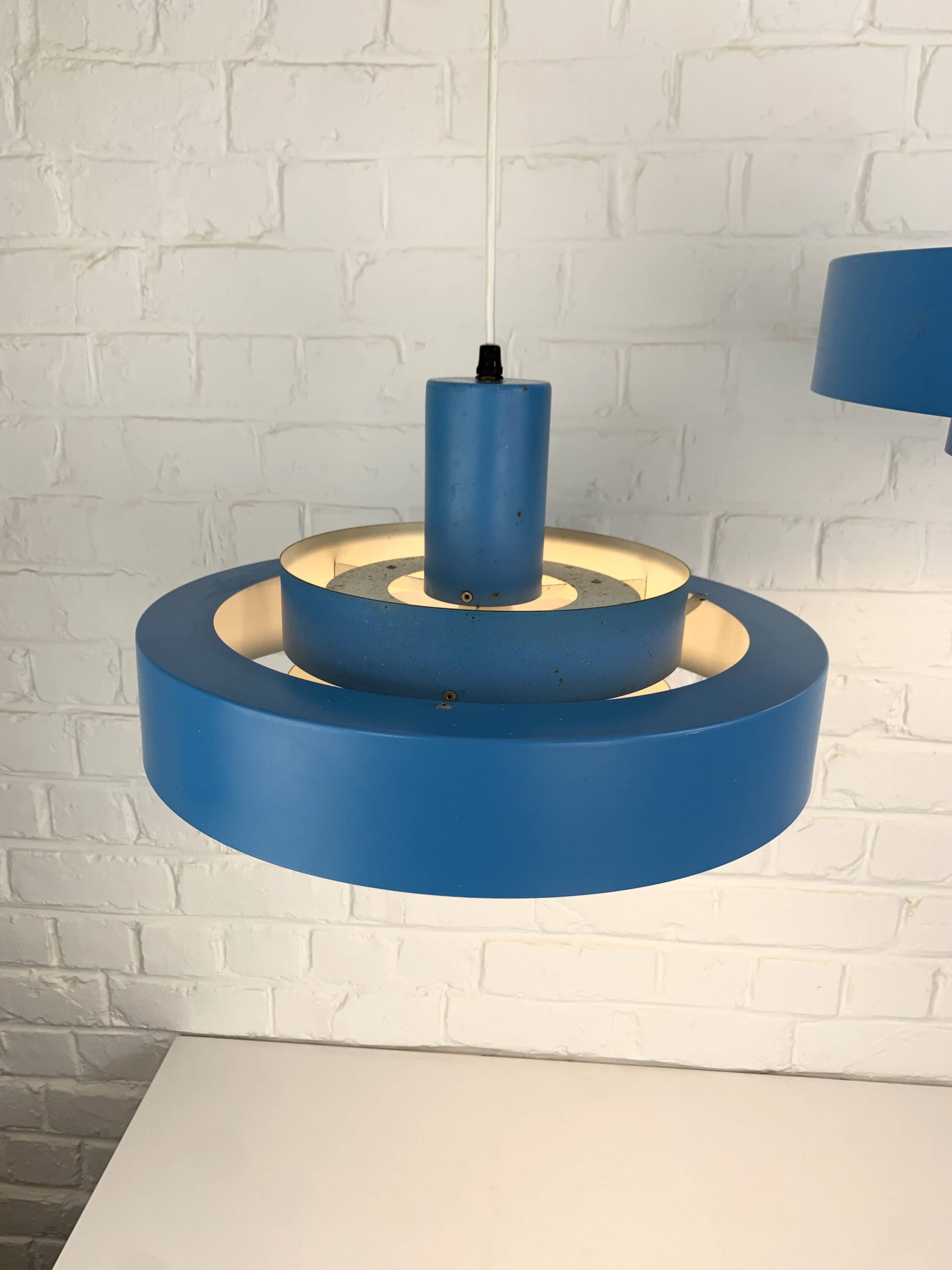 Paire de suspensions Equator bleues par Jo Hammerborg pour Fog & Mørup, 1968