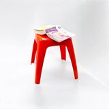Vintage Stool or Side Table in Vibrant Orange, 1970s