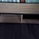 Industrial tv cabinet in metal and wood.