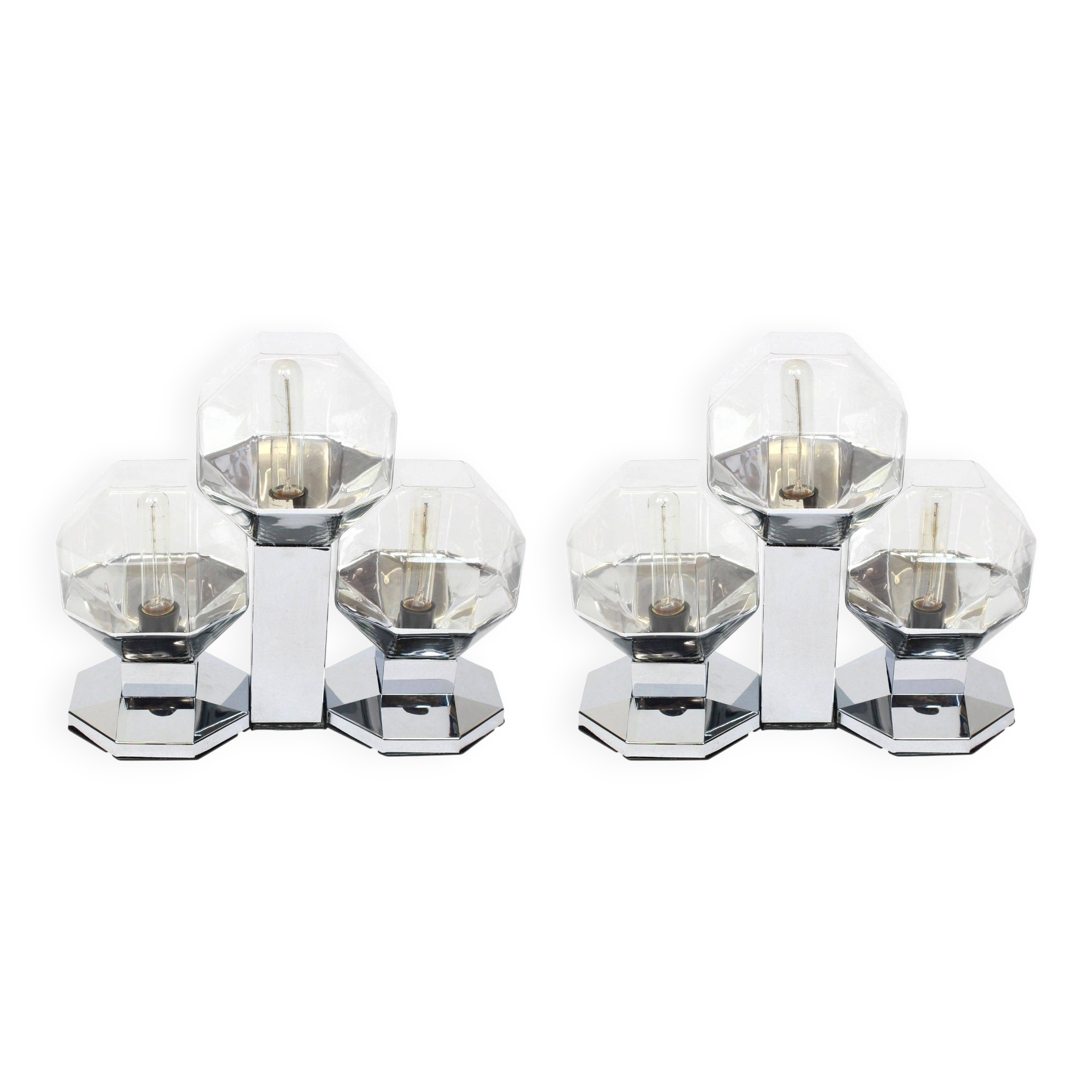 Pair of Two Wall Sconces by Motoko Ishii for Staff, Germany, 1970s