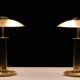 set Holtkotter Brass table lamps 1980s Germany