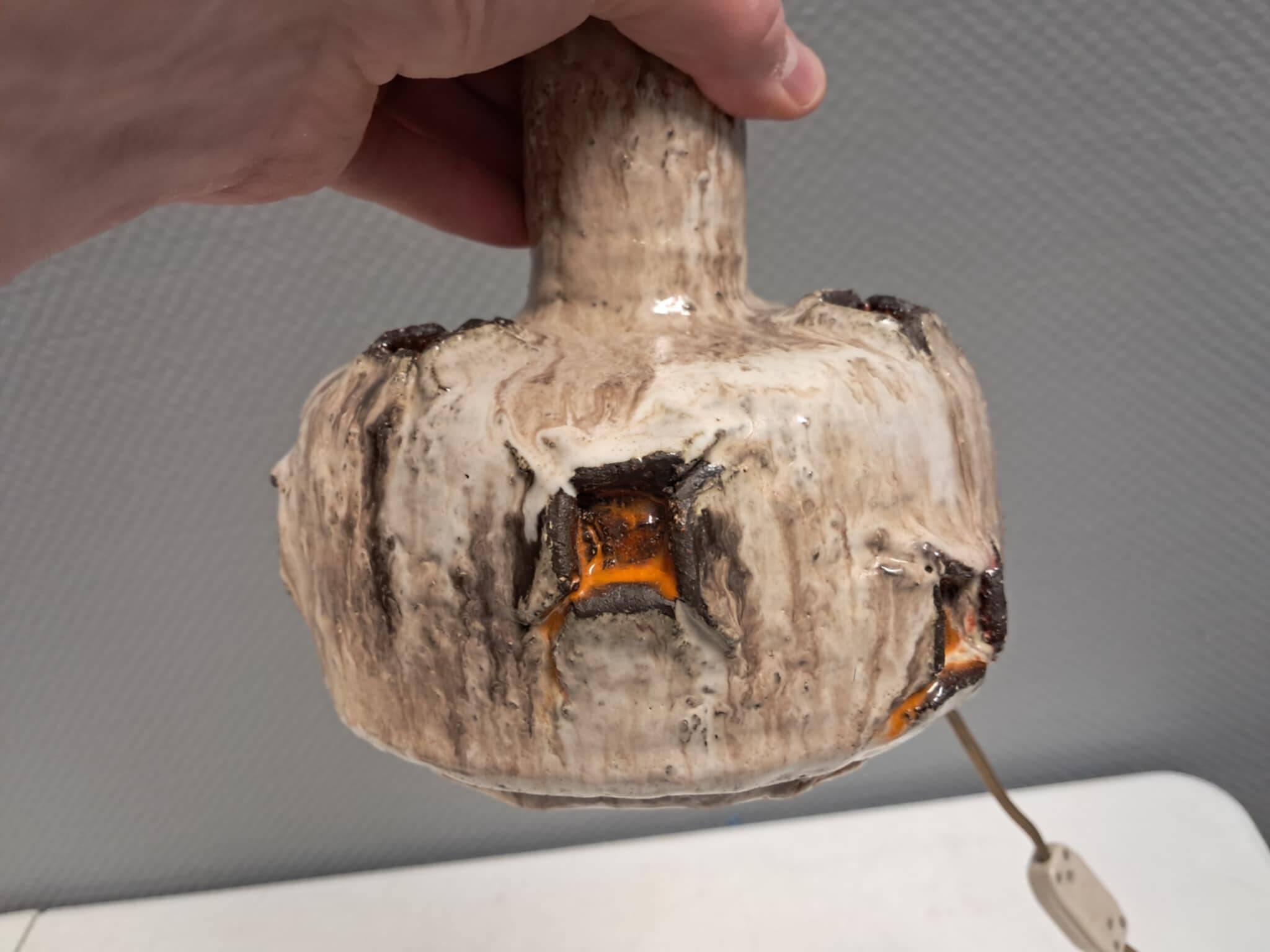 Danish ceramic table lamp from Samsø ceramics 1970-80s