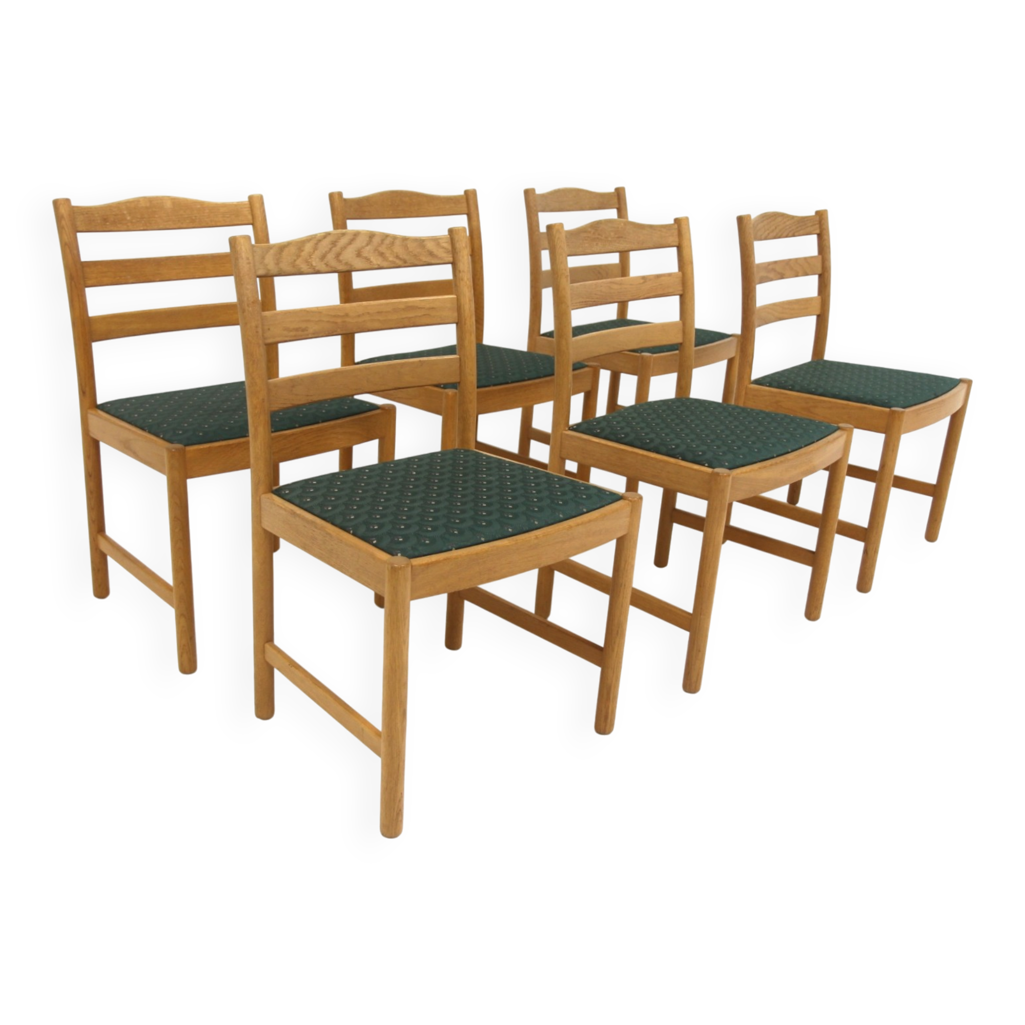 Set of 6 Scandinavian oak chairs, Sweden, 1960.