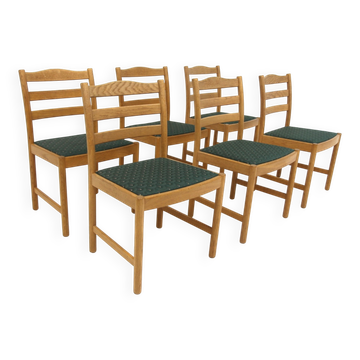 Set of 6 Scandinavian oak chairs, Sweden, 1960.