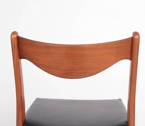 Chaises en teck et cuir par Arne Wahl Iversen pour Glyngøre Stolefabrik, 1960