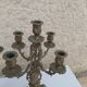 Pair of bronze chandeliers