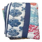 Retro colorful fleece bedspread