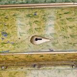 Old trunk - travel vanity case in metal and brass