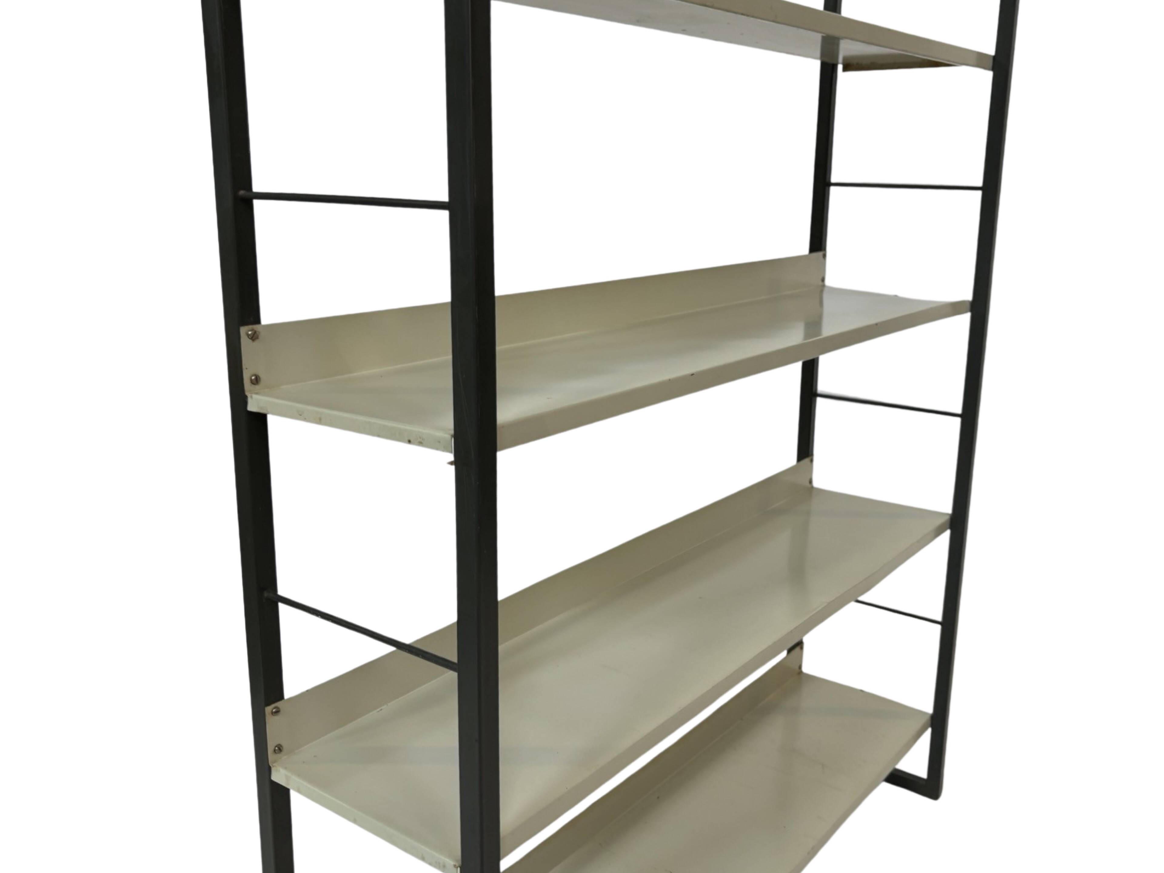 Free stanting Tomado shelving unit in metal and gray - 1960s Dutch Design