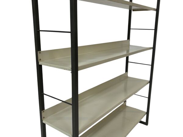 Etagère autoportante Tomado en métal et gris - Dutch Design 1960