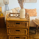 Rattan bedside table chiffonnier