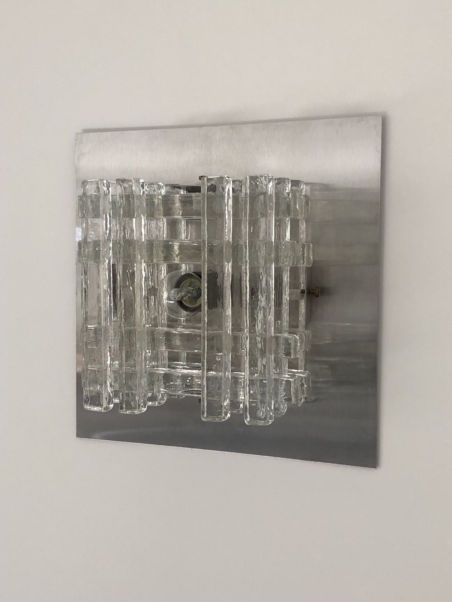 Murano glass wall lamp by albano poli for poliarte, italy 70s