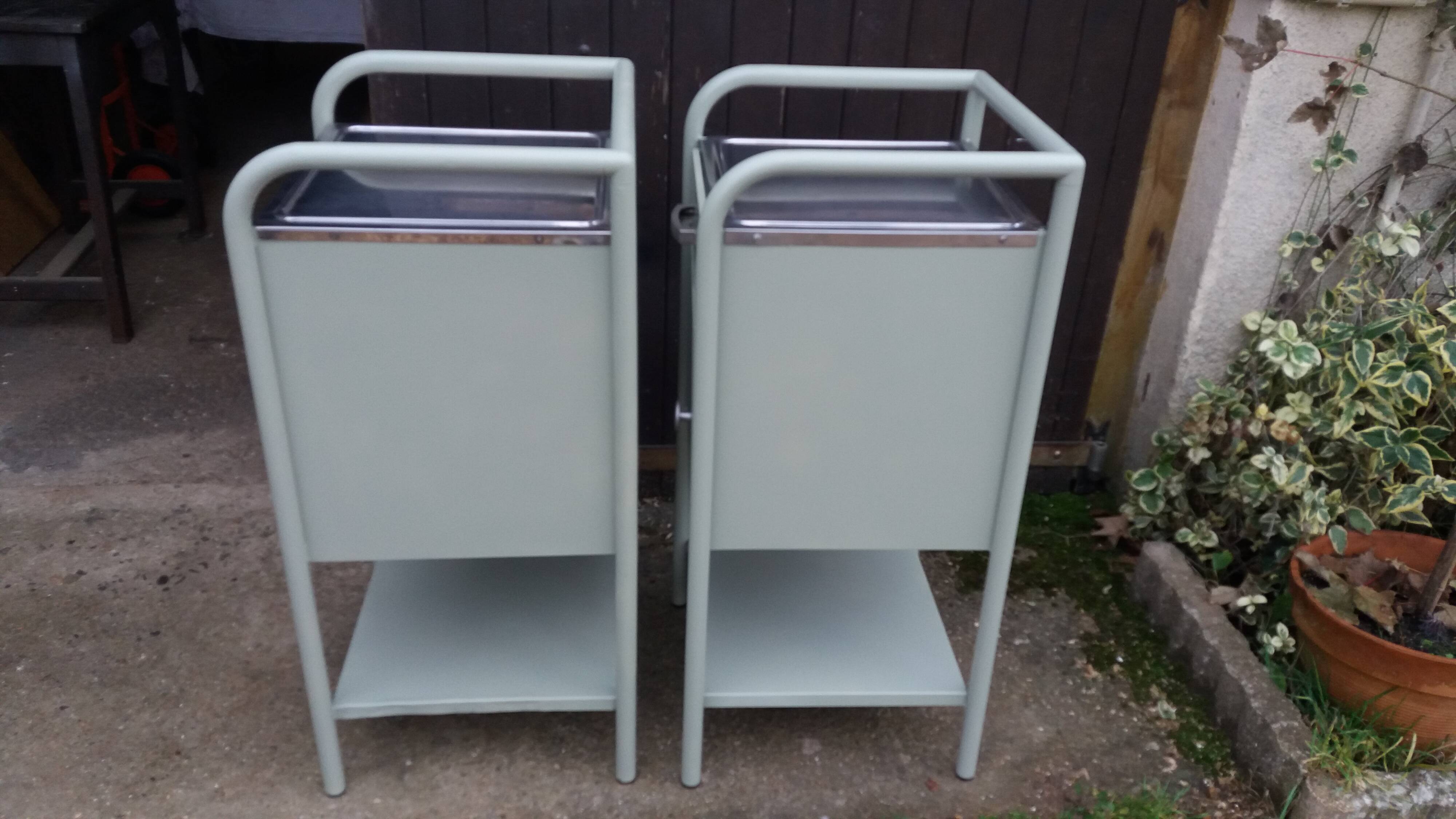 Pair of metal bedside tables from the 1950s
