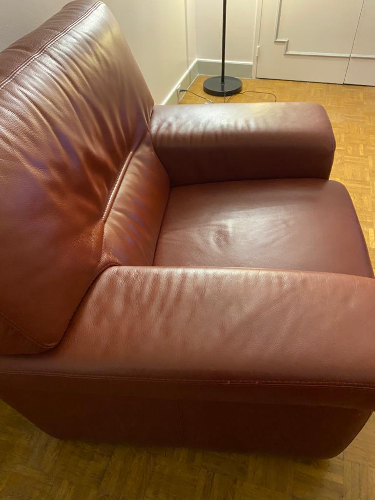 Pair of leather armchairs