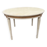 Table ronde de style Louis XVI  en bois peint