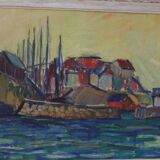 Huile sur toile originale – « Sapri, Italie » par Gunnar Ingemar Erixon