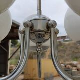 Lustre 5 lights, opaline ball chrome body