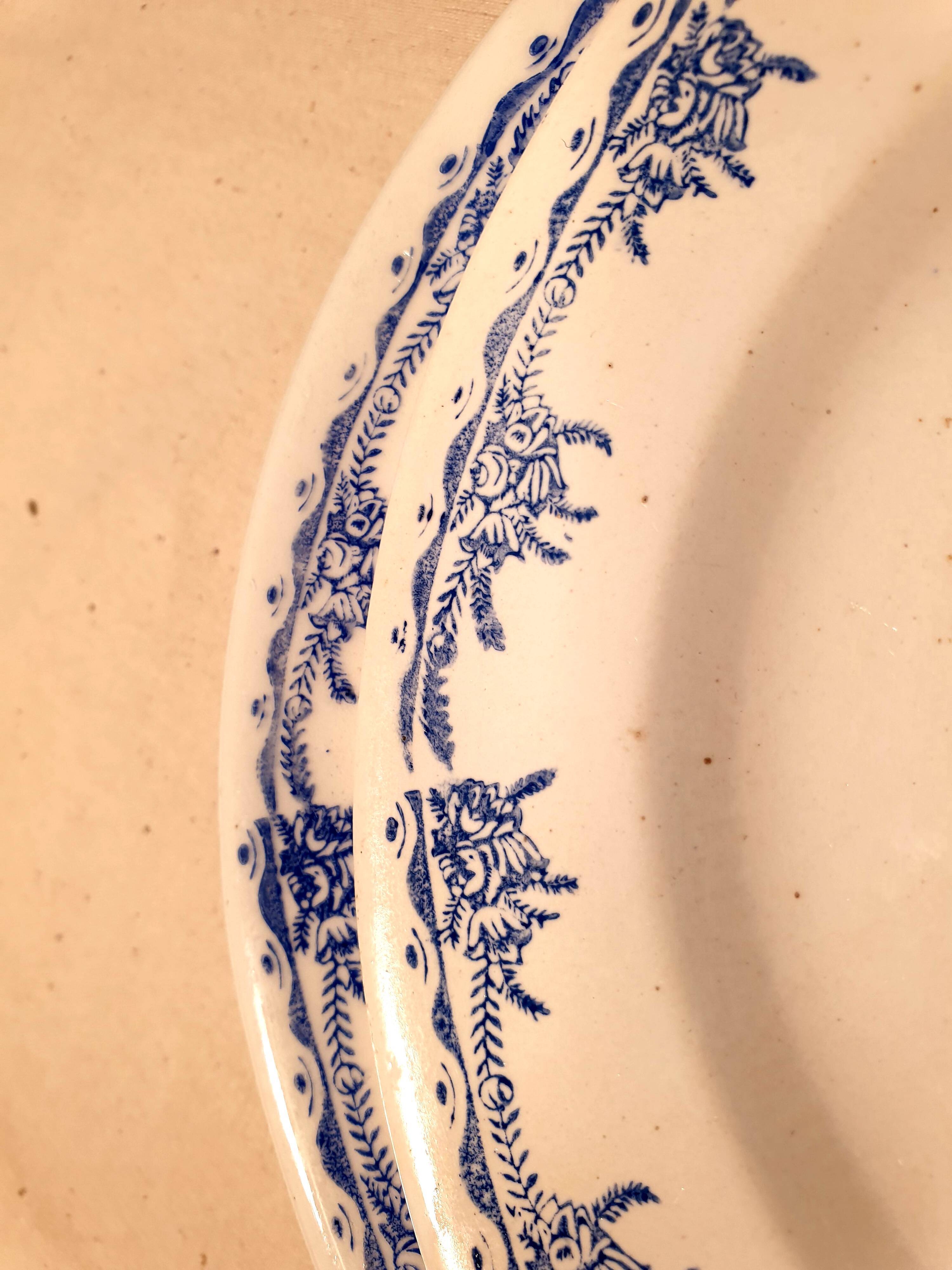 Art Nouveau dessert plate duo