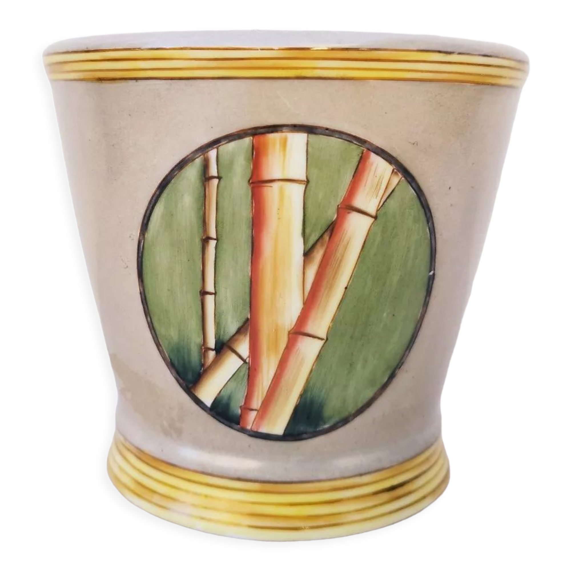 Ceramic pot cache bamboo décor Langet