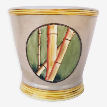 Ceramic pot cache bamboo décor Langet