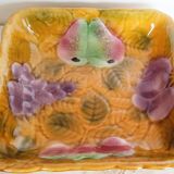 Fruit dish in slip, Sarreguemines earthenware