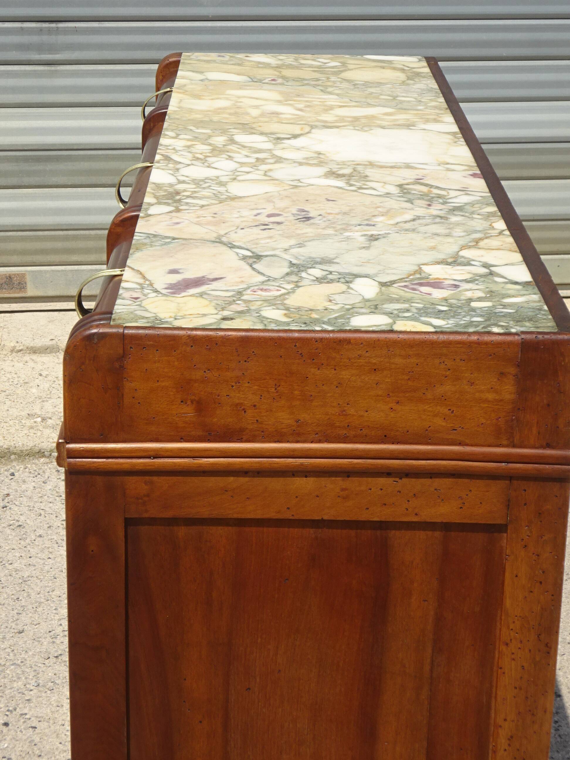 Art Deco sideboard in walnut with a marble top
