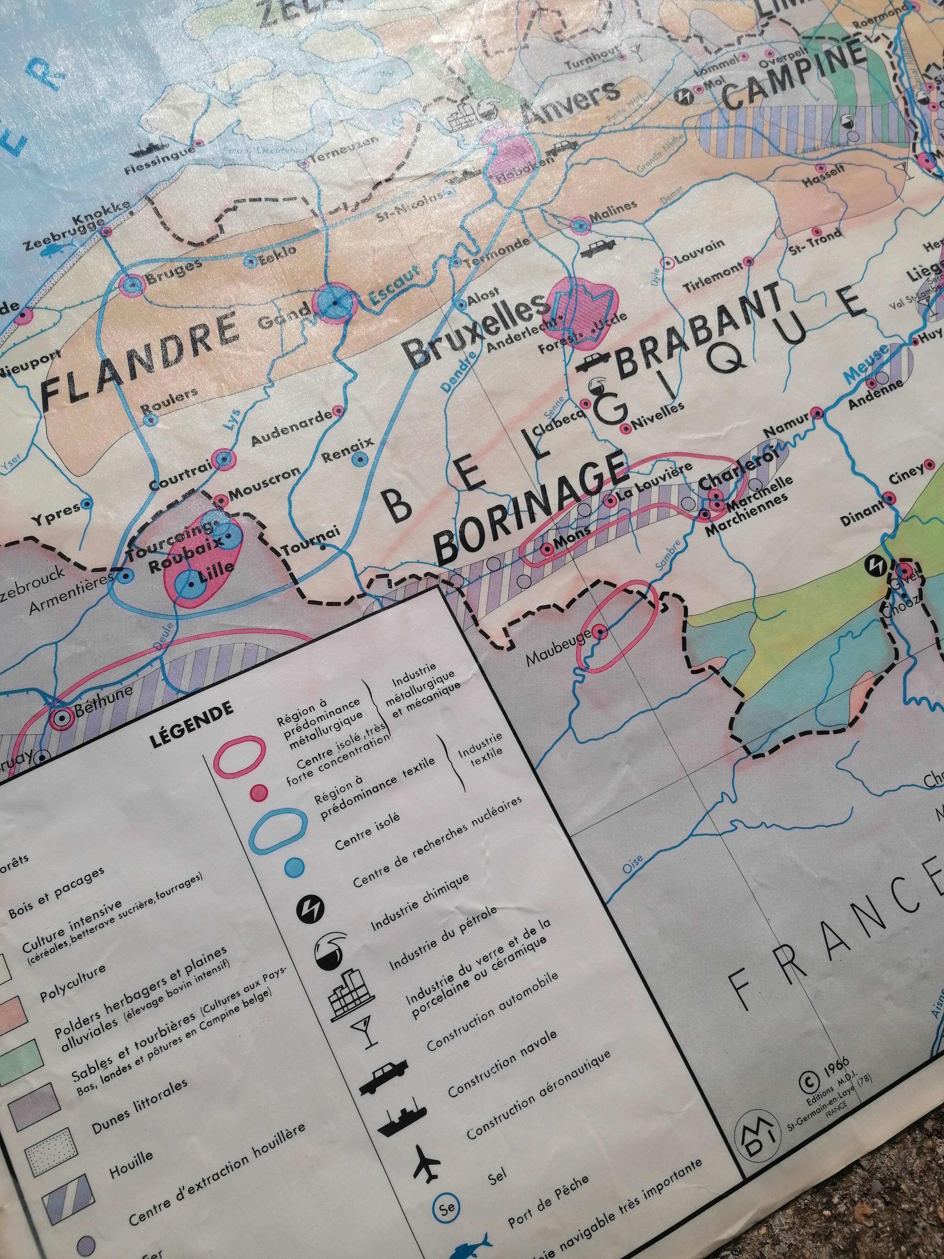 Old vintage British Isles /Benelux mdi map