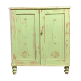 Buffet campagnard vert patiné